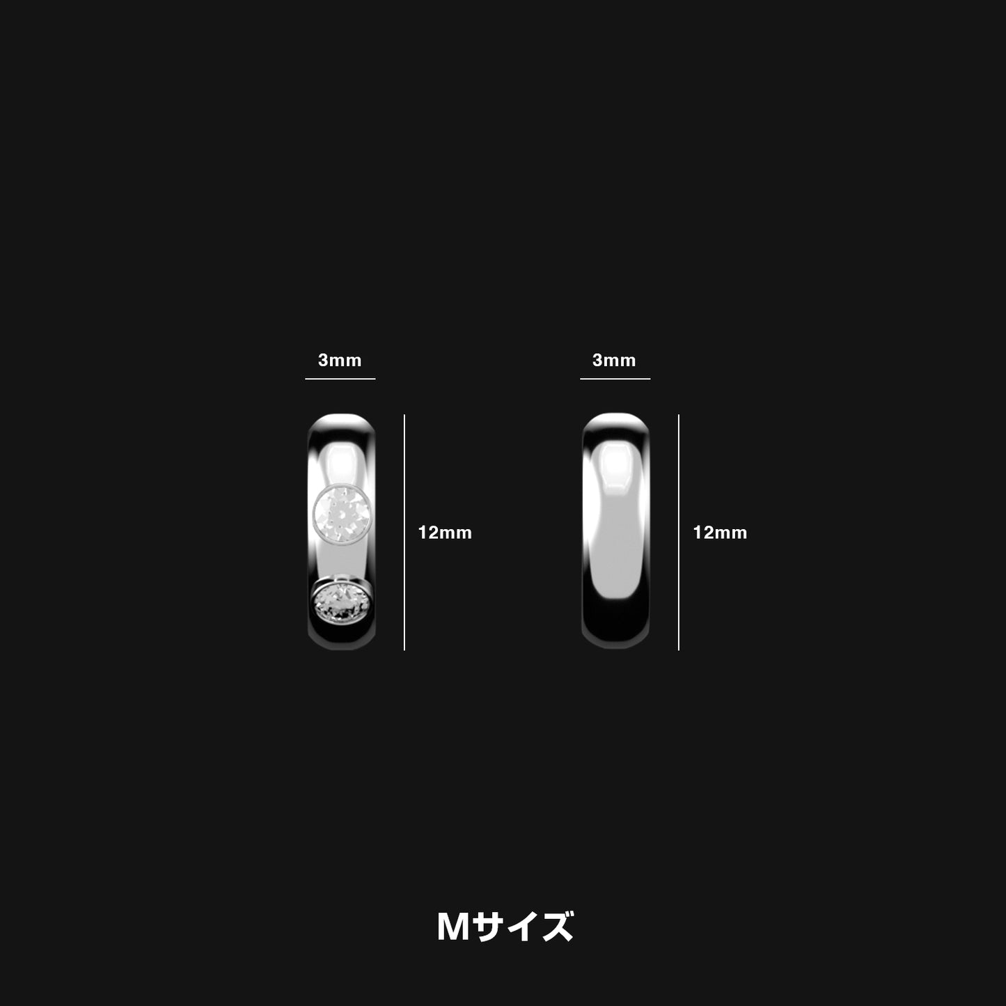 シルバー フープ ピアス Mサイズ